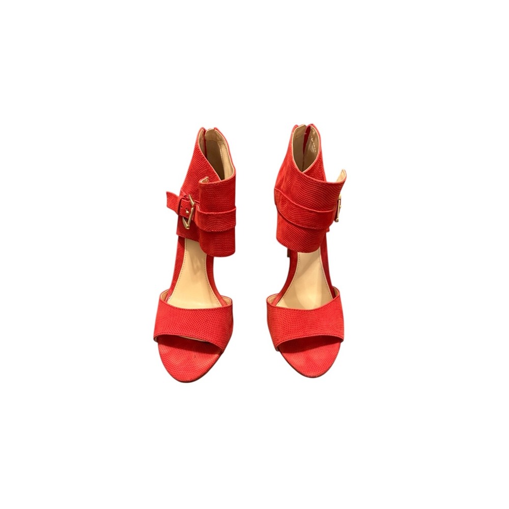 Vince Camuto VC Hensley High Heel Ankle Strap Sandals Scarlet Suede Size 7M